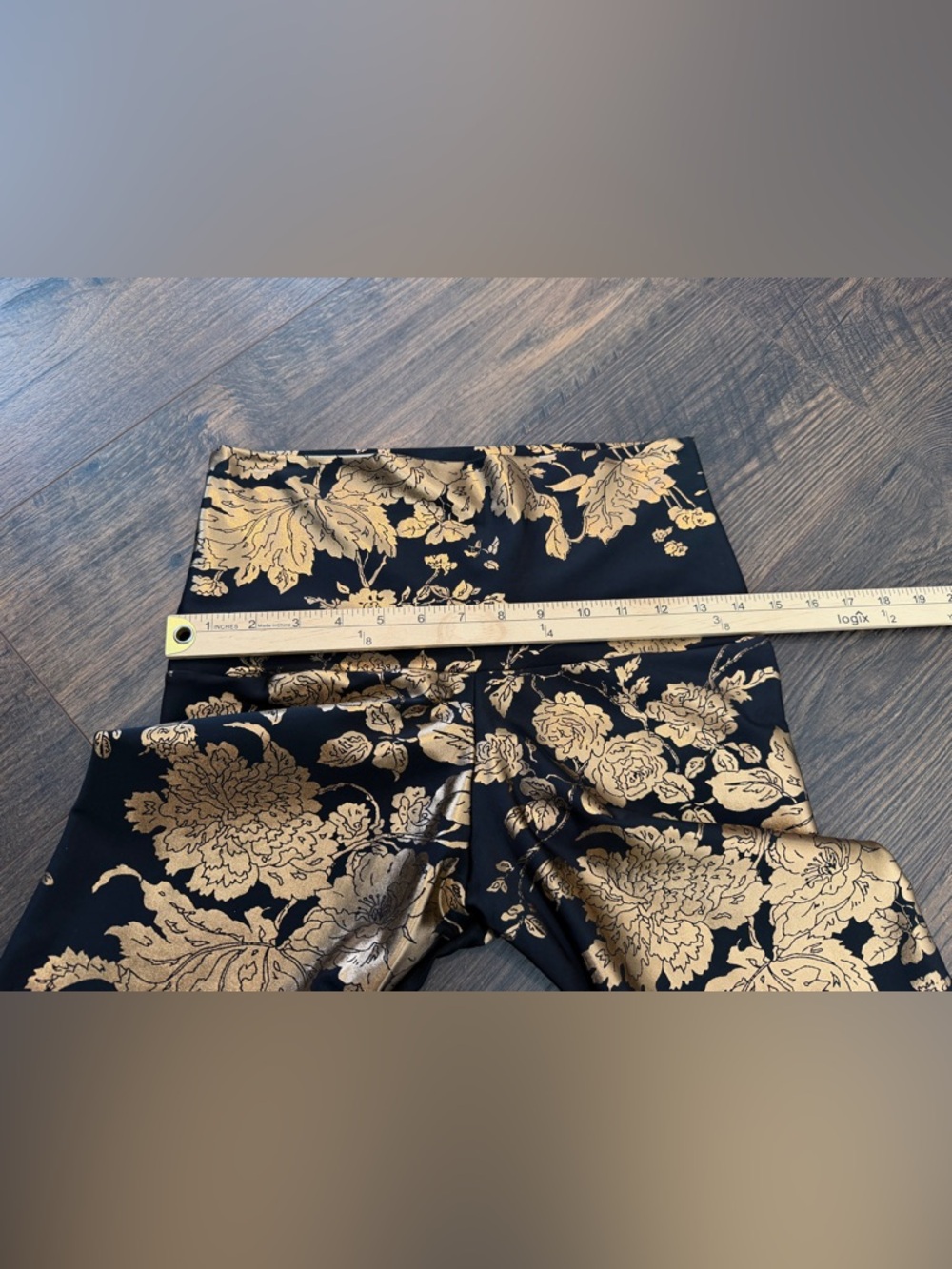 Emily Hsu Designs Women’s Gold Blossoms Foil Legging Size Large - Picture 7 of 9
